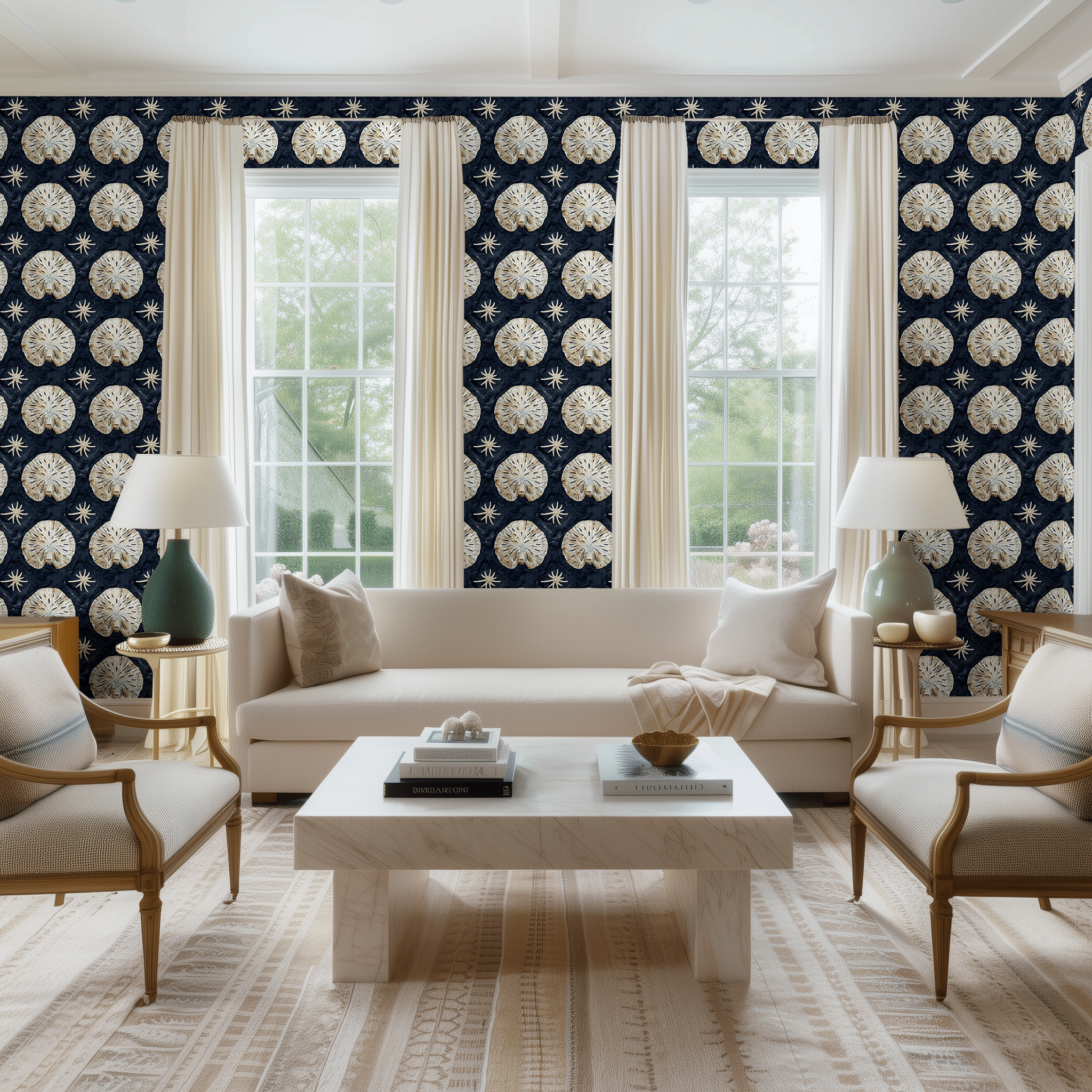 Urchin Medallion Wallpaper - Painted Paper