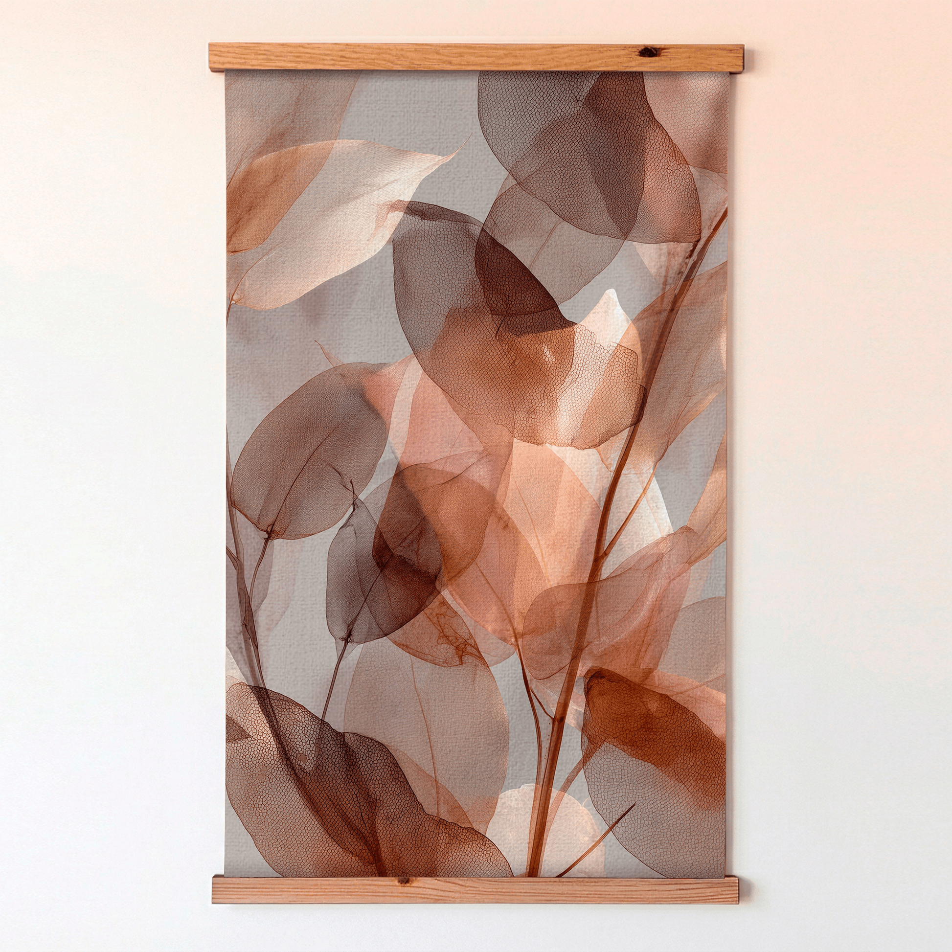 Veiled Amber Leaves - Tapestry - Painted Paper