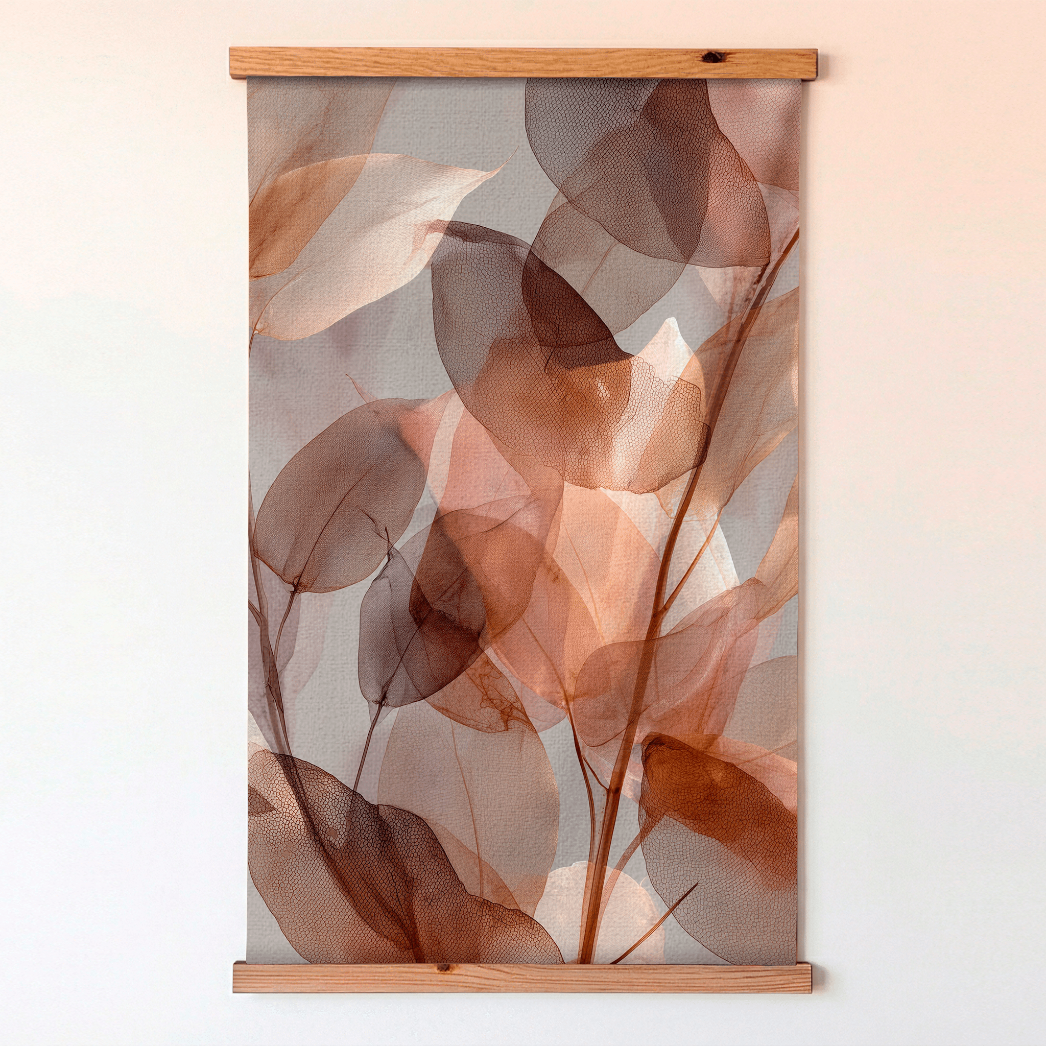 Veiled Amber Leaves - Tapestry - Painted Paper
