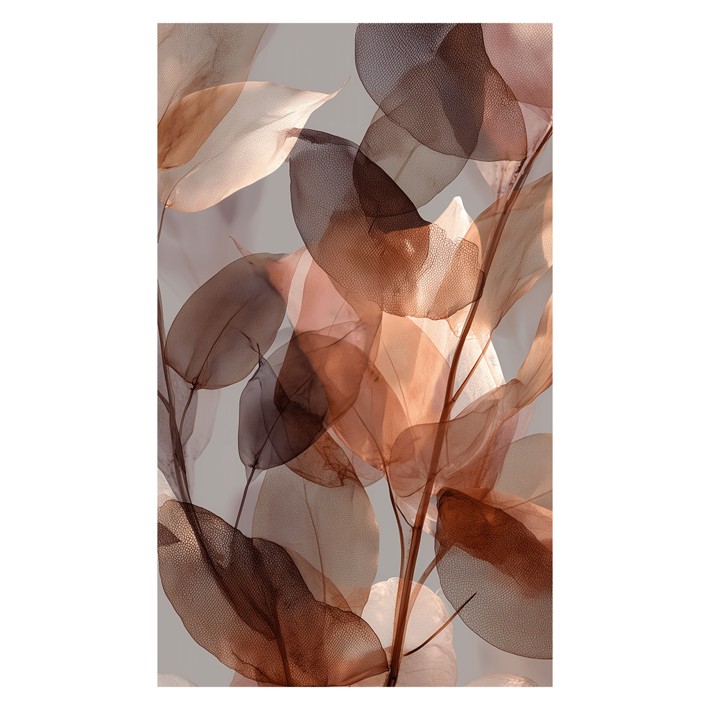 Veiled Amber Leaves - Tapestry - Painted Paper