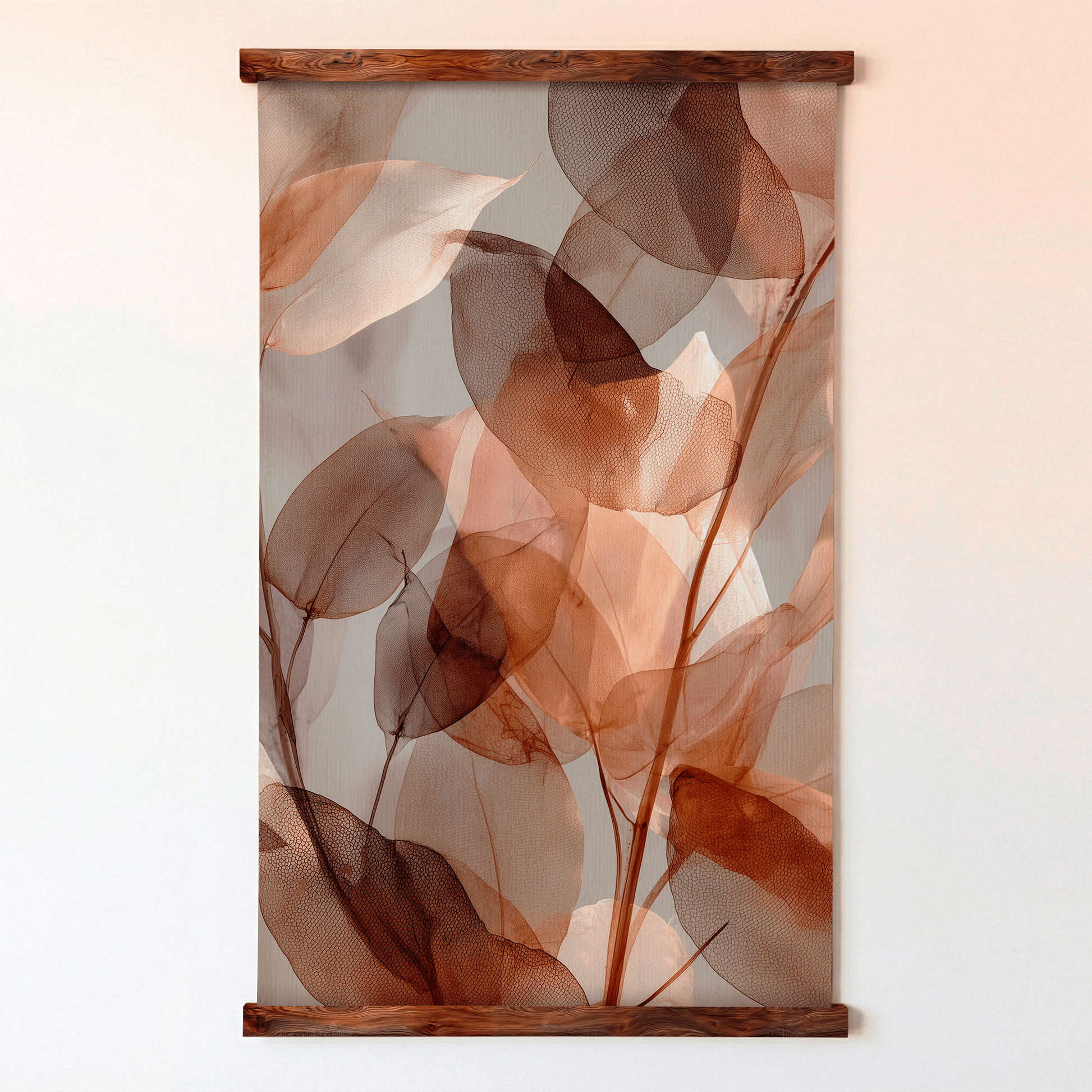 Veiled Amber Leaves - Tapestry - Painted Paper