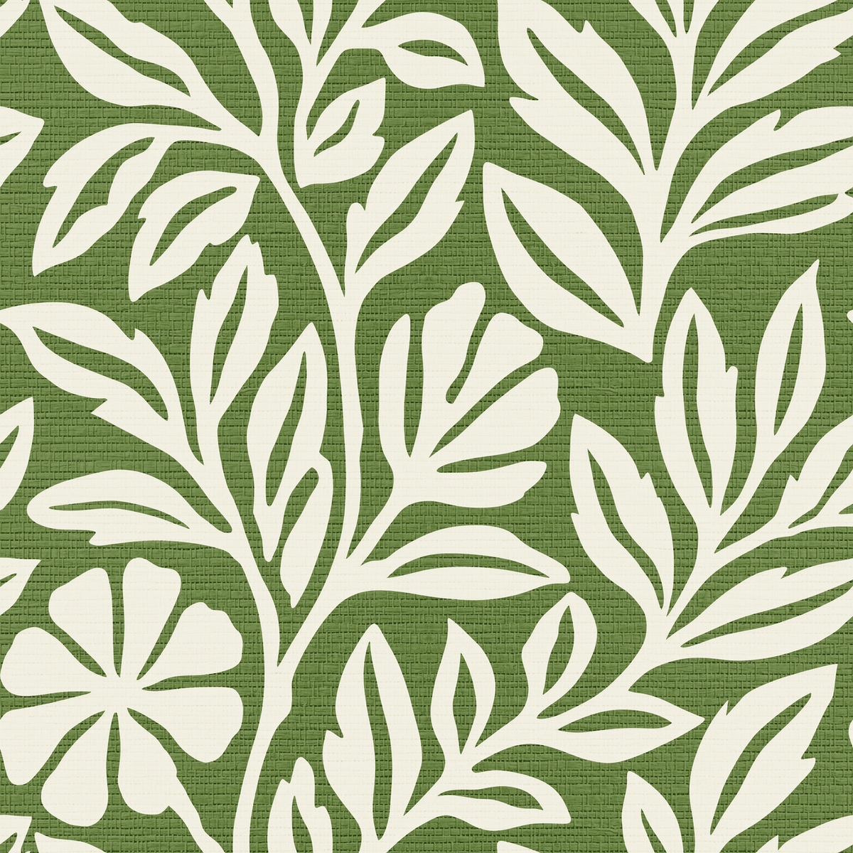 Verdant Vine Faux Grasscloth Wallpaper - Painted Paper