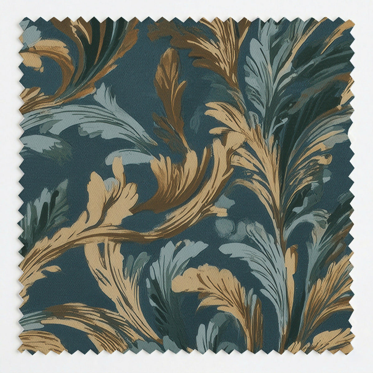 Verdigris Plume - Fabric - Painted Paper