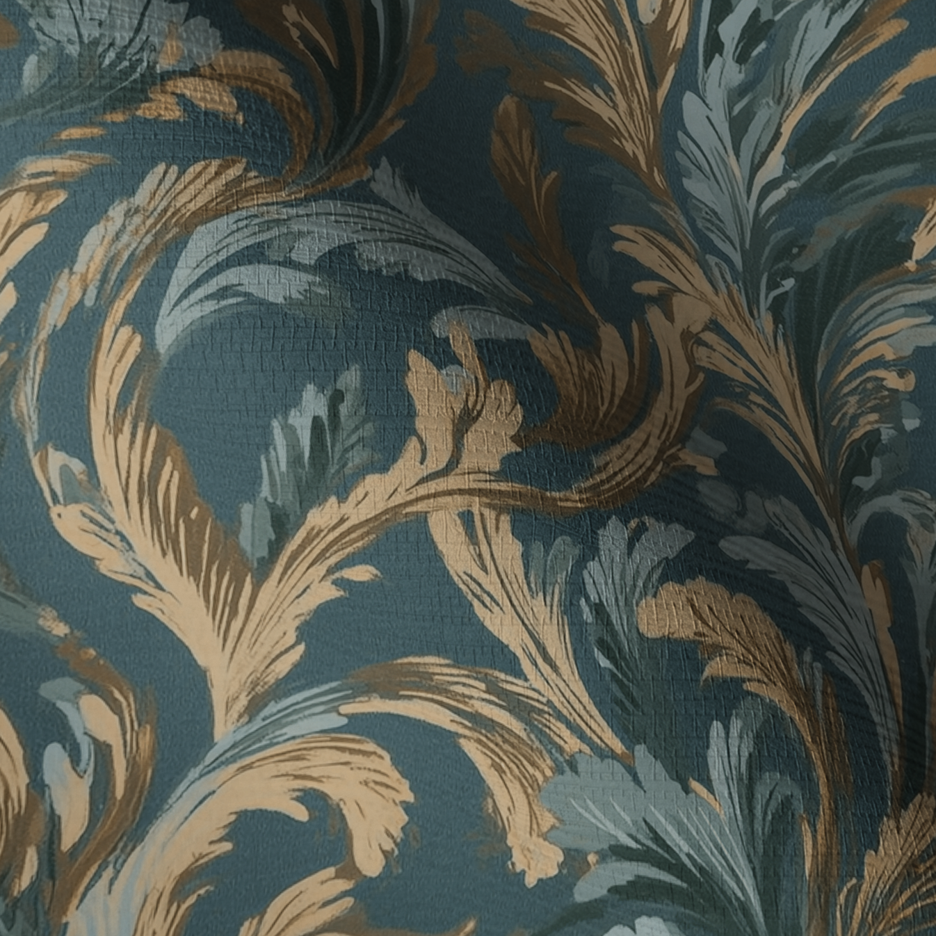Verdigris Plume Faux Grasscloth Wallpaper
