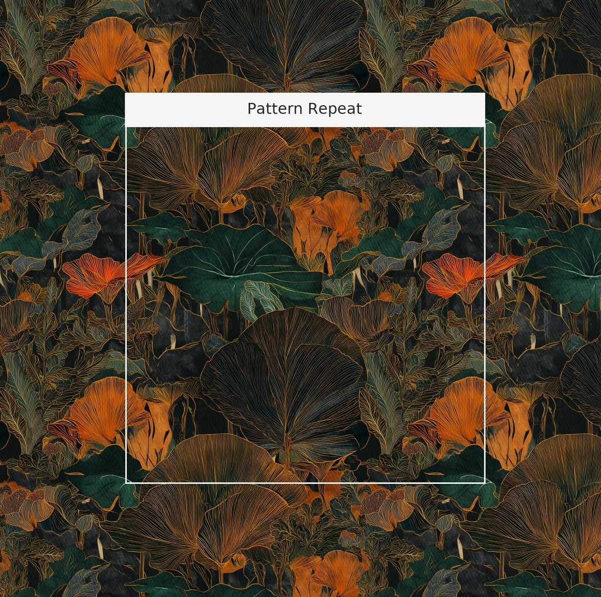 Verdure in Brass Pattern - Fabric - Painted Paper