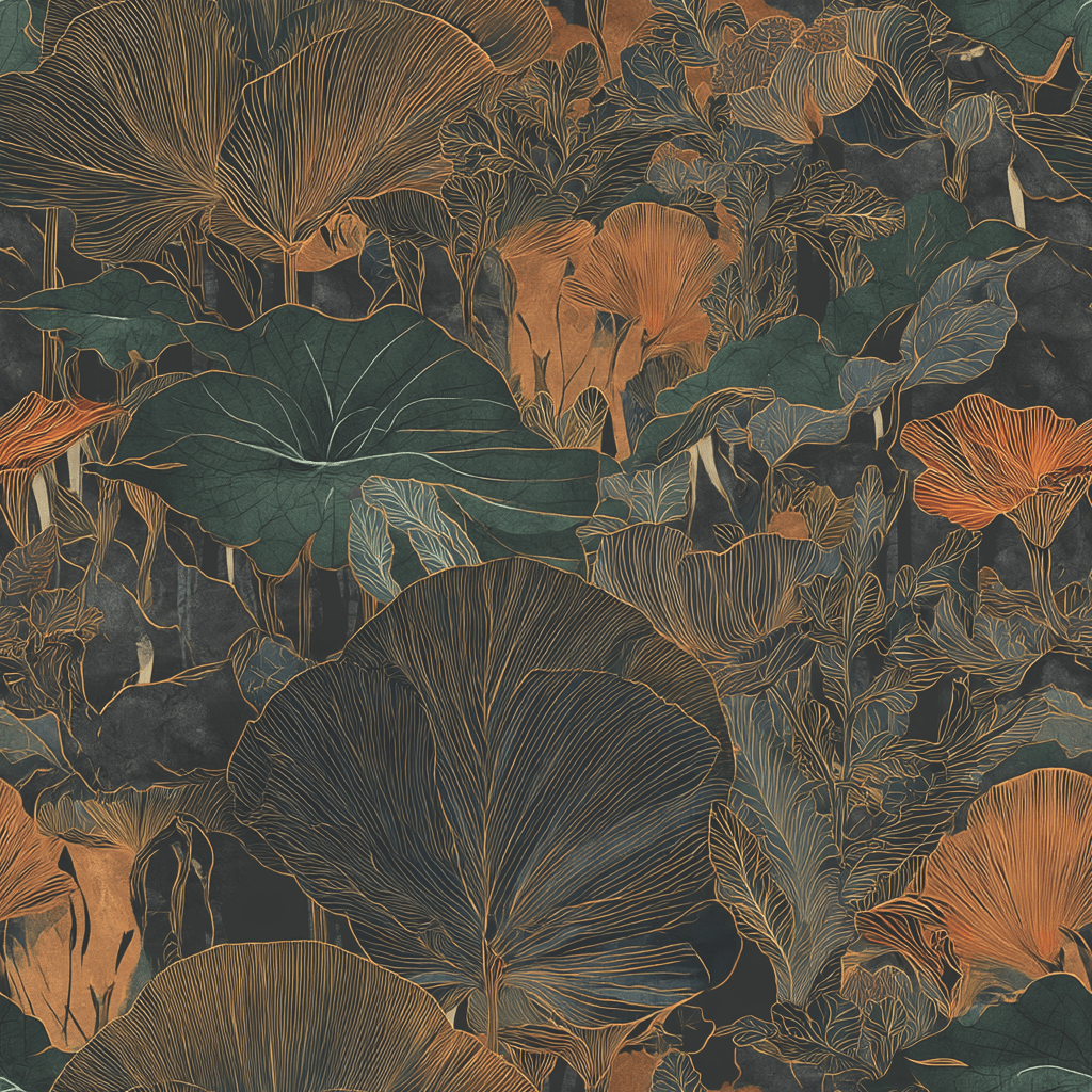Verdure in Brass Pattern Wallpaper - Painted Paper