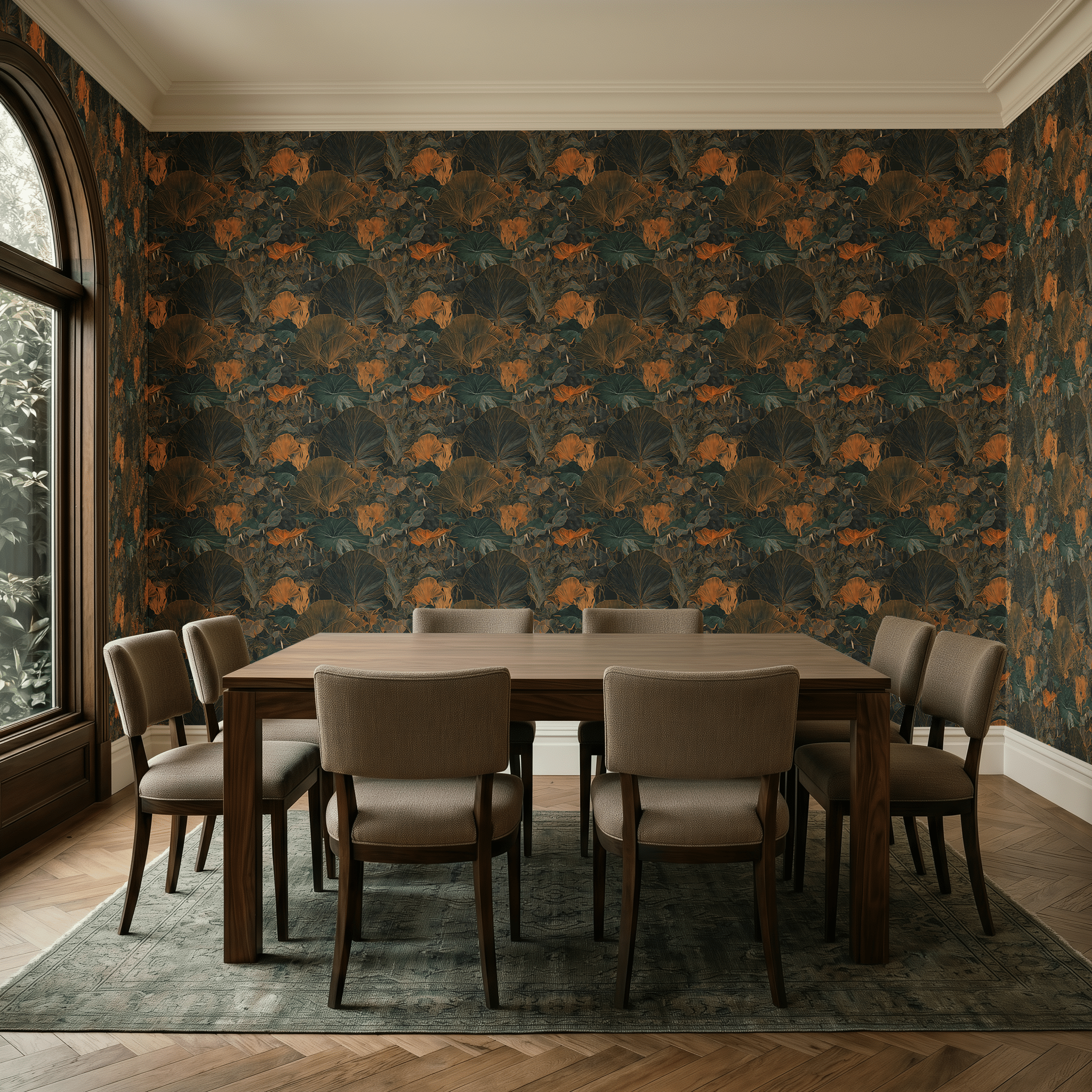 Verdure in Brass Pattern Wallpaper - Painted Paper