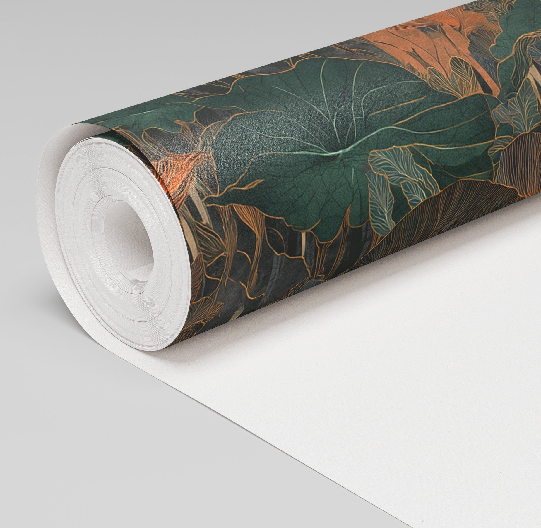 Verdure in Brass Pattern Wallpaper - Painted Paper