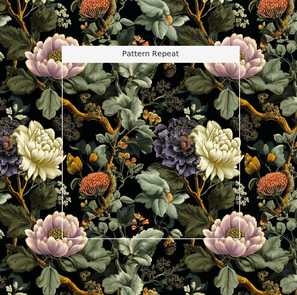 Veronica Blooms - Fabric - Painted Paper