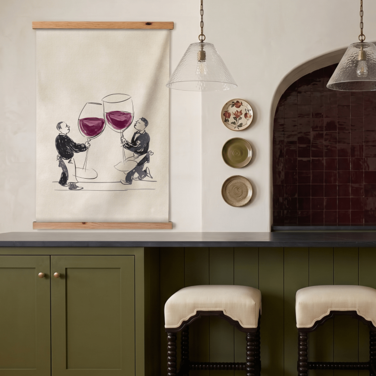 Vino on Tap - Tapestry - Painted Paper