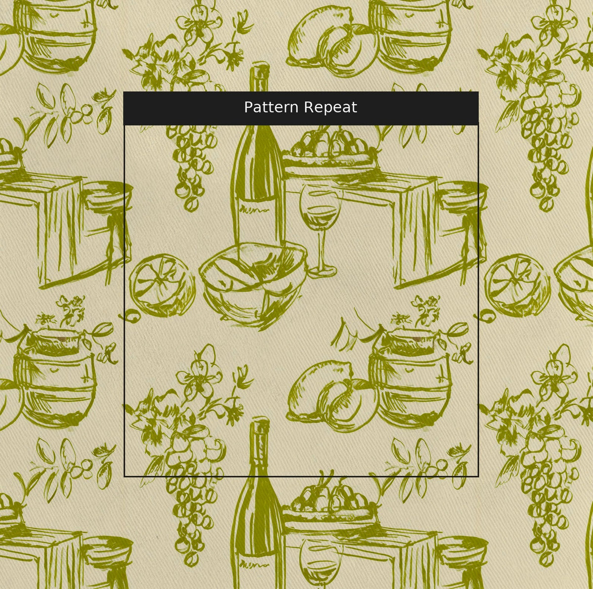 Vino & Vignette - Fabric - Painted Paper