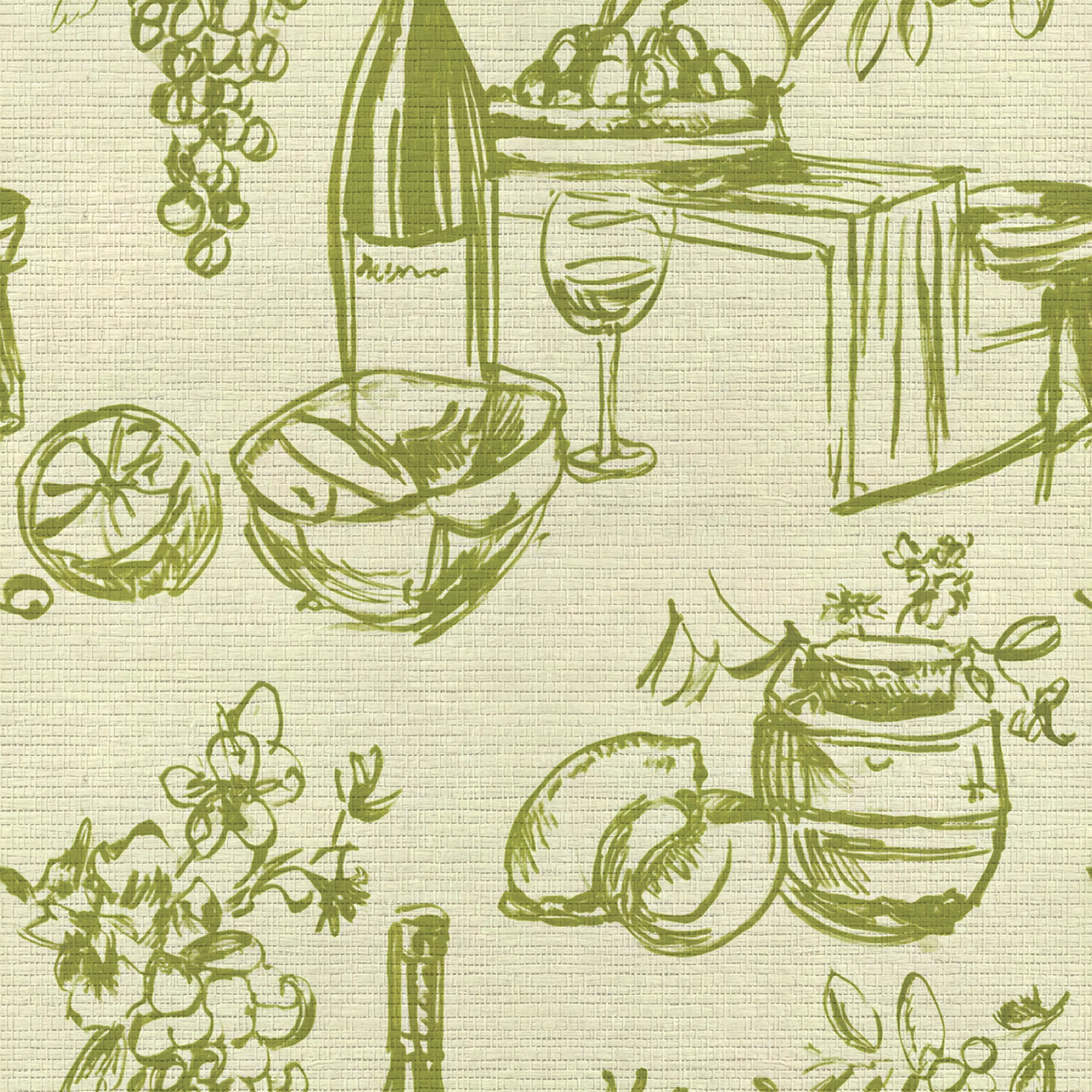 Vino & Vignette Faux Grasscloth Wallpaper