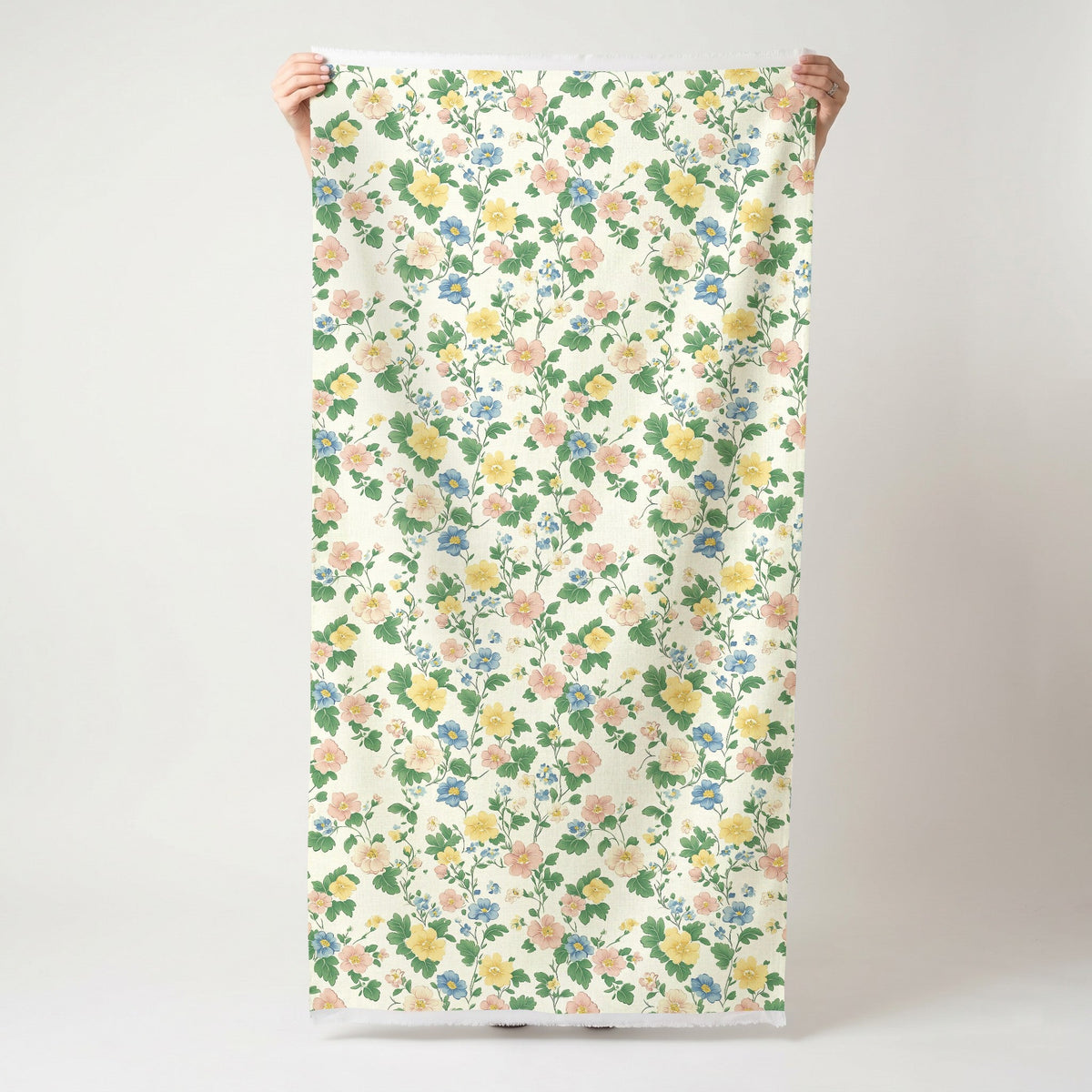 Vintage Petals - Fabric - Painted Paper