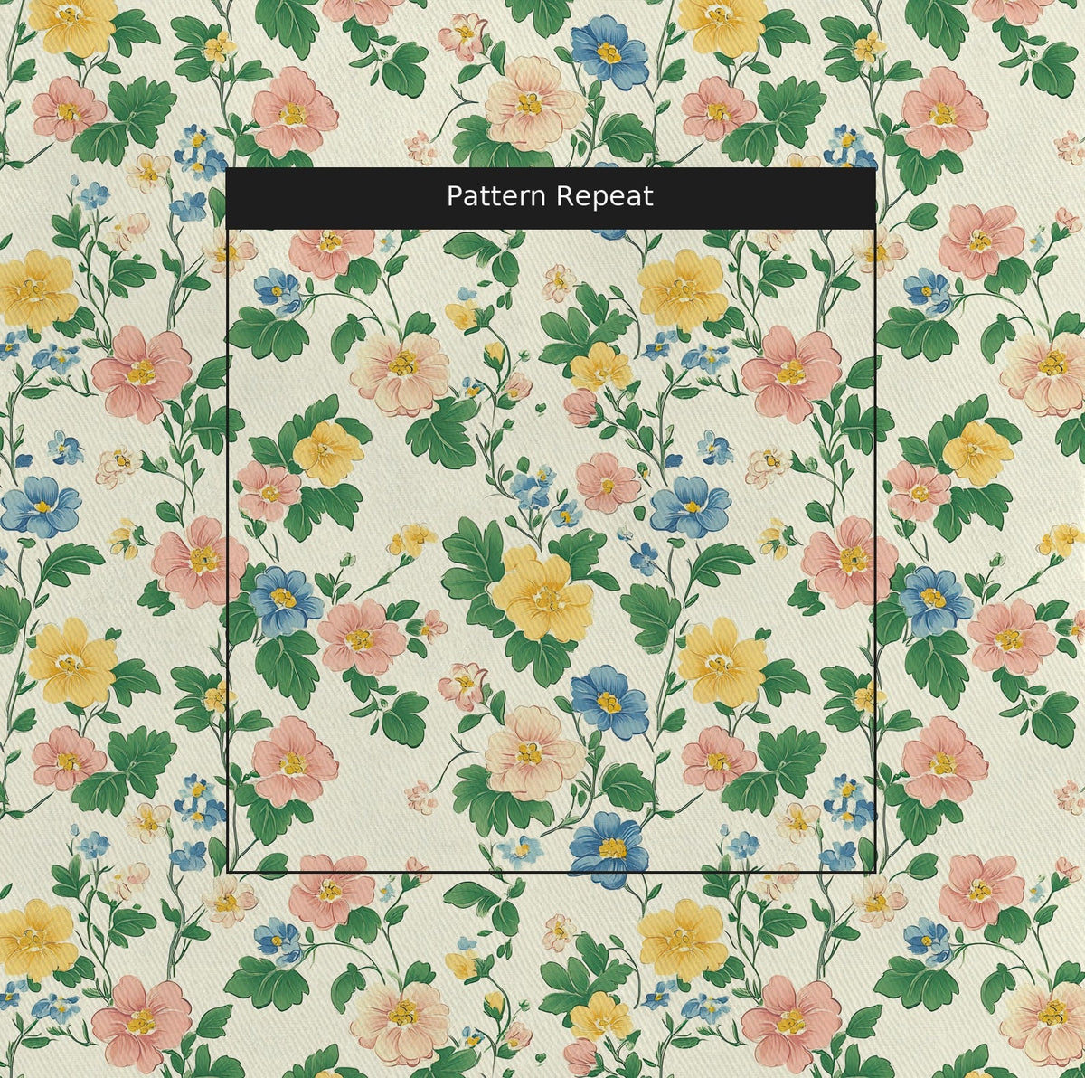 Vintage Petals - Fabric - Painted Paper