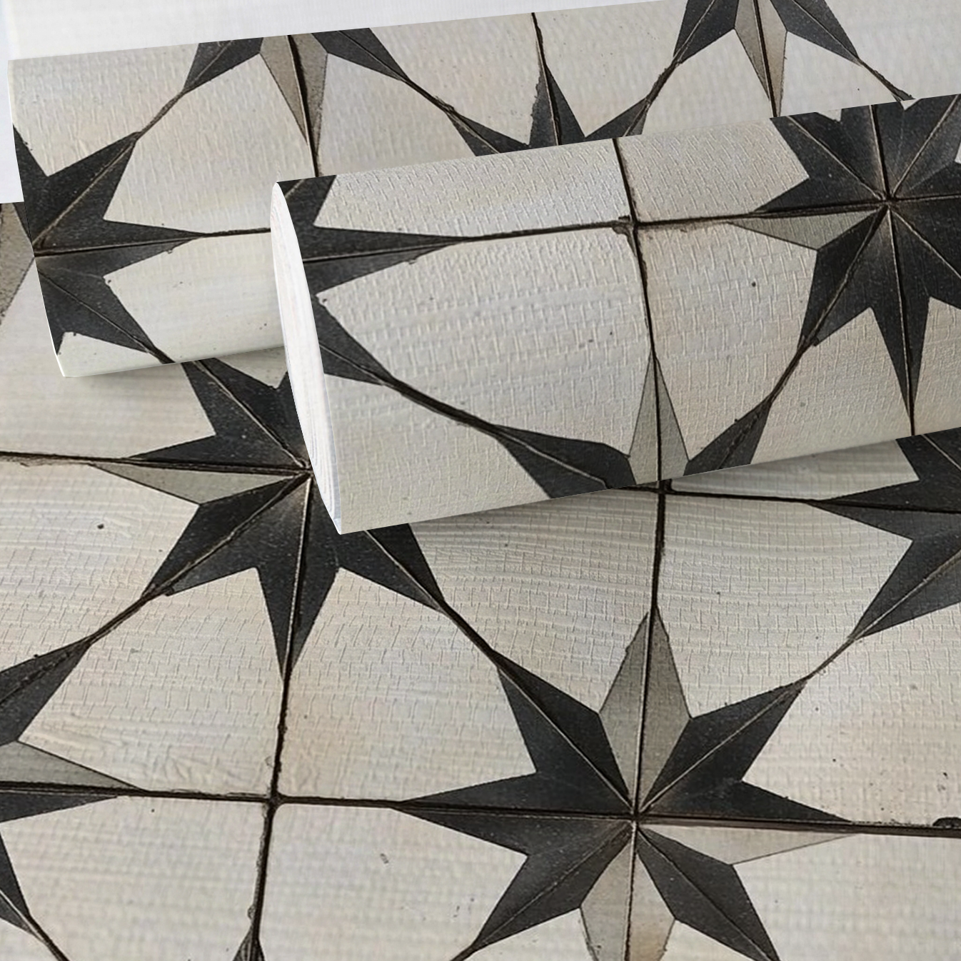 Vintage Star Faux Grasscloth Wallpaper