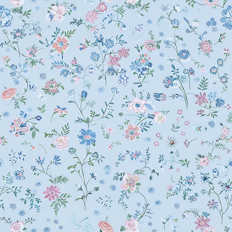 Violet Floral Wallpaper - Painted Paper