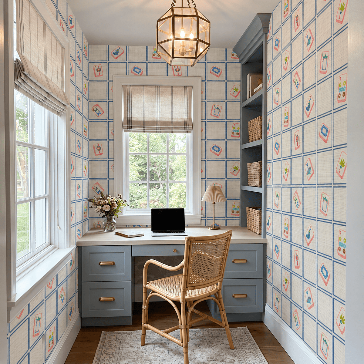 Wall Game Faux Grasscloth Wallpaper - Painted Paper