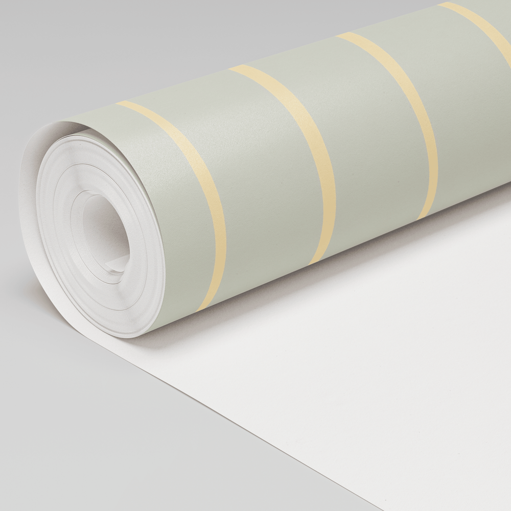 Waterline - Sage & Butter Wallpaper - Painted Paper