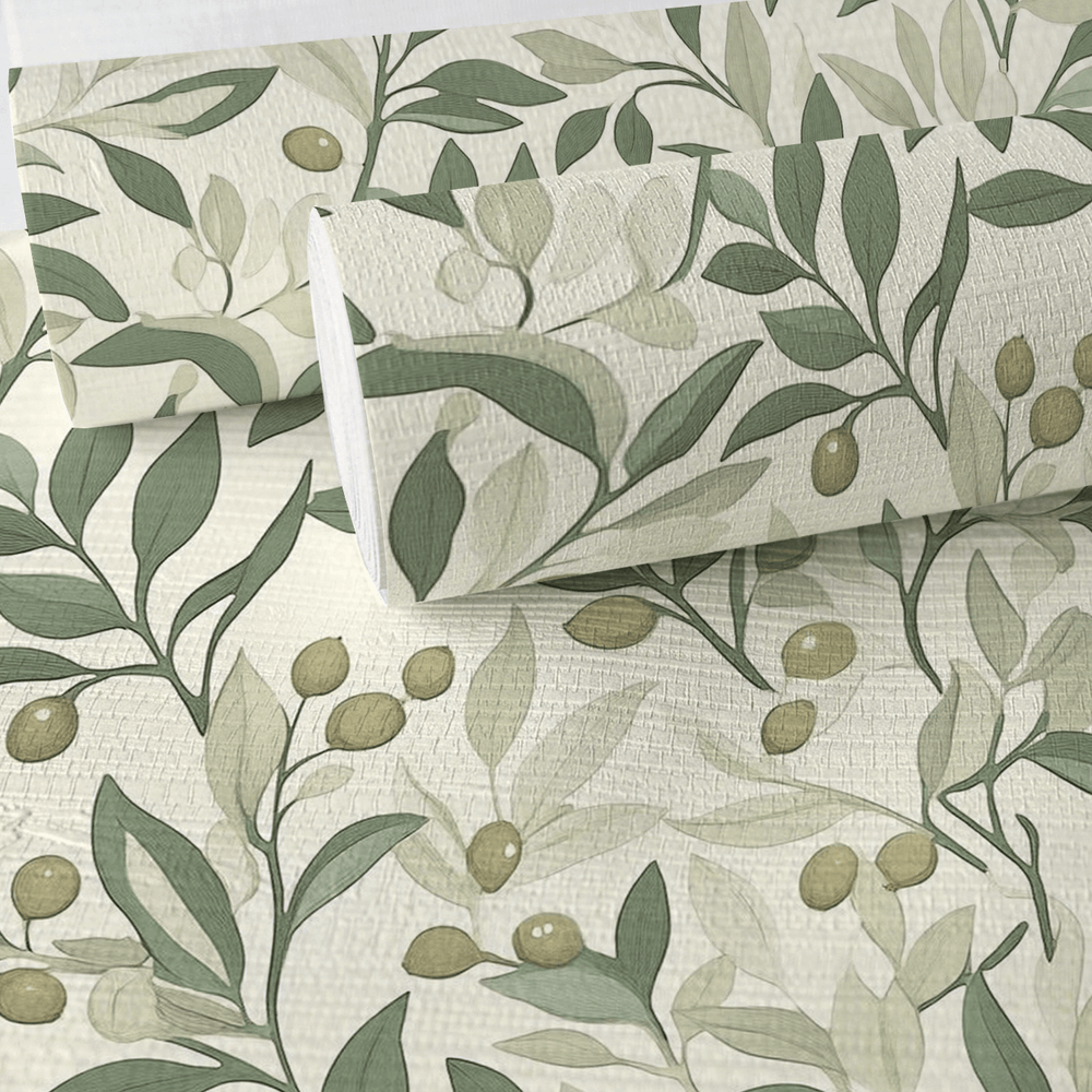 Whispering Vines Faux Grasscloth Wallpaper - Painted Paper