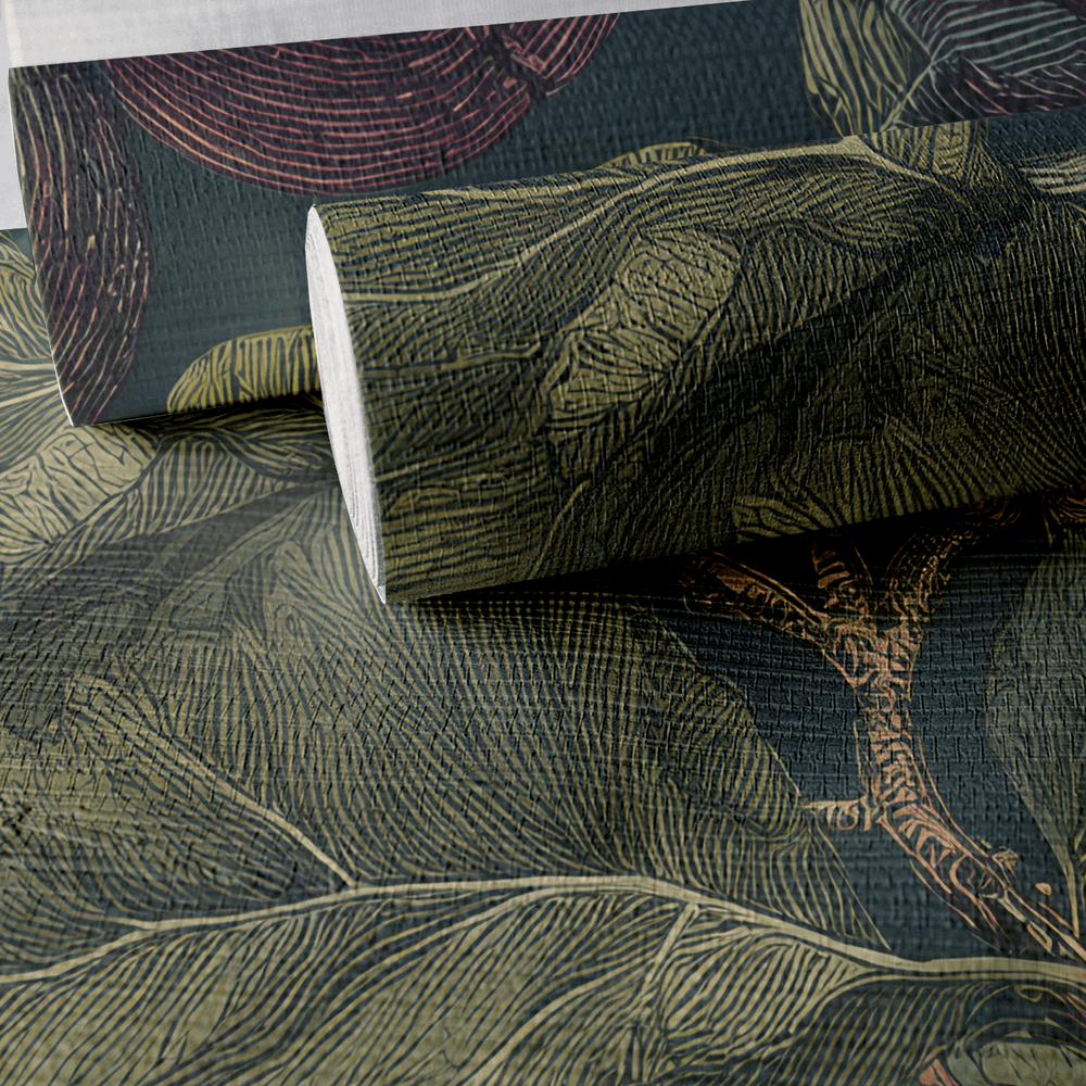 Wild Fig Grove Faux Grasscloth Wallpaper - Painted Paper