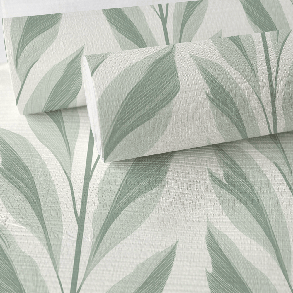 Willow Breeze Faux Grasscloth Wallpaper - Painted Paper