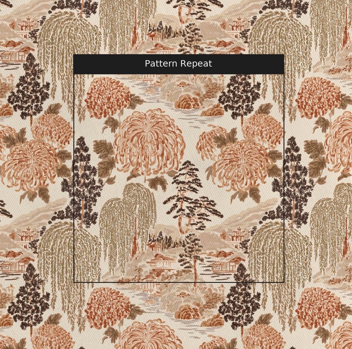 Willow Pagoda - Fabric - Painted Paper