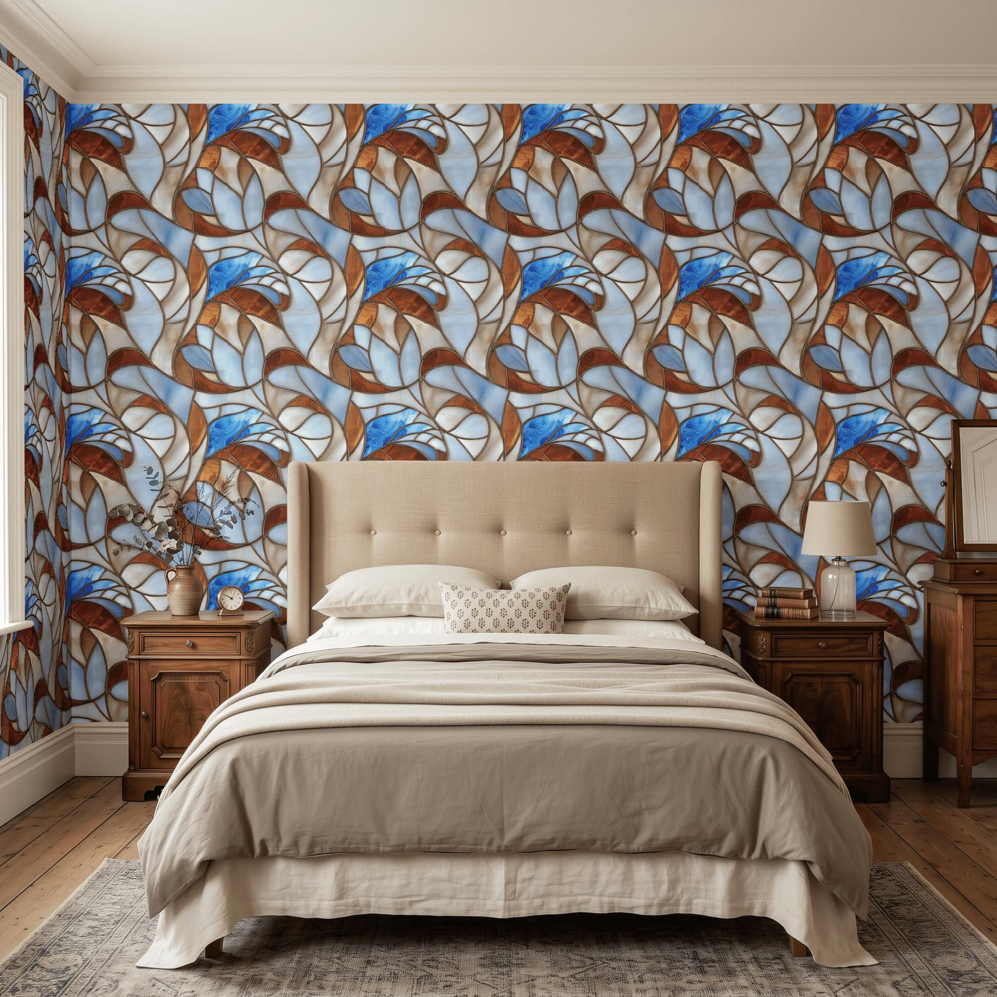 Wing Veil Pattern Wallpaper - Painted Paper