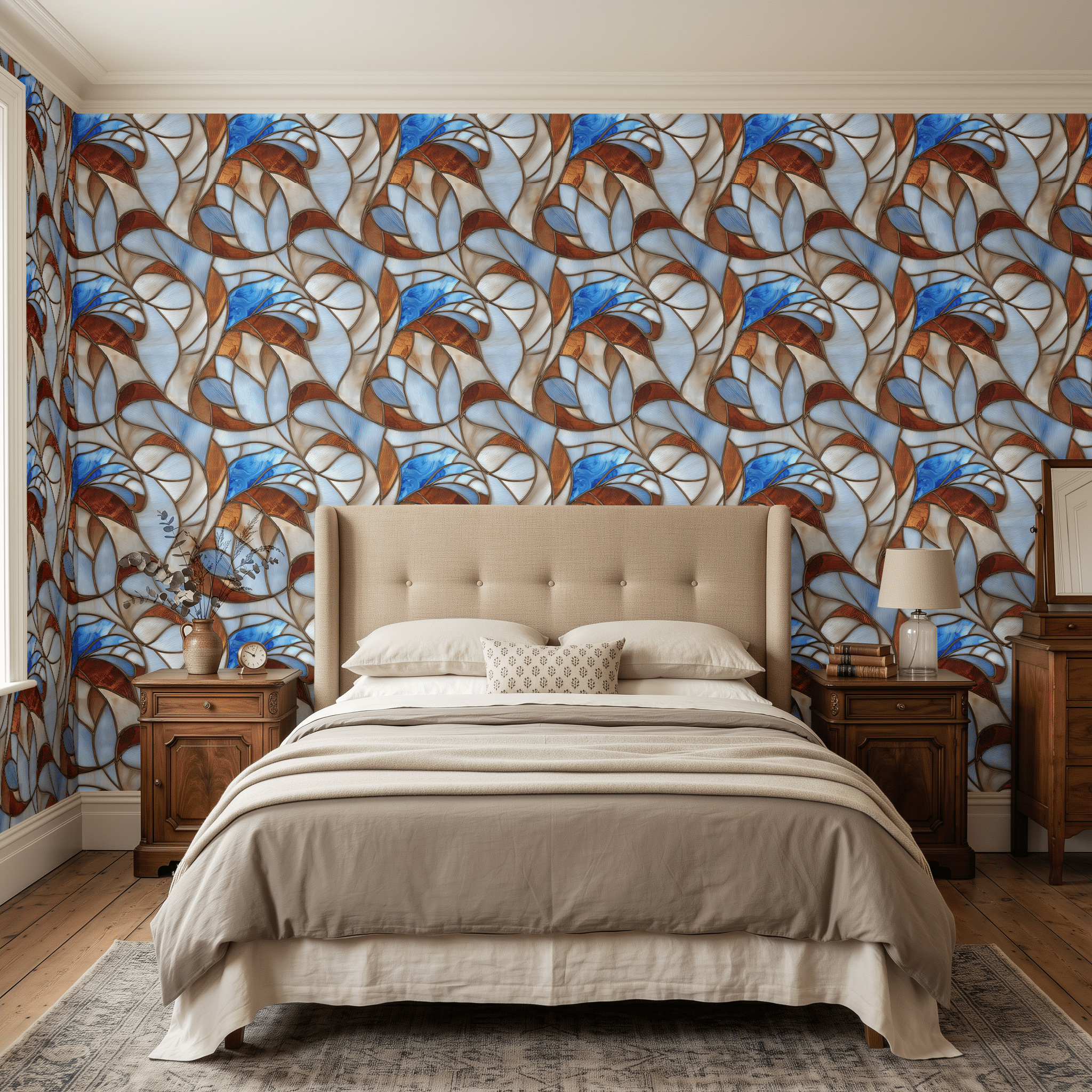 Wing Veil Pattern Wallpaper - Painted Paper
