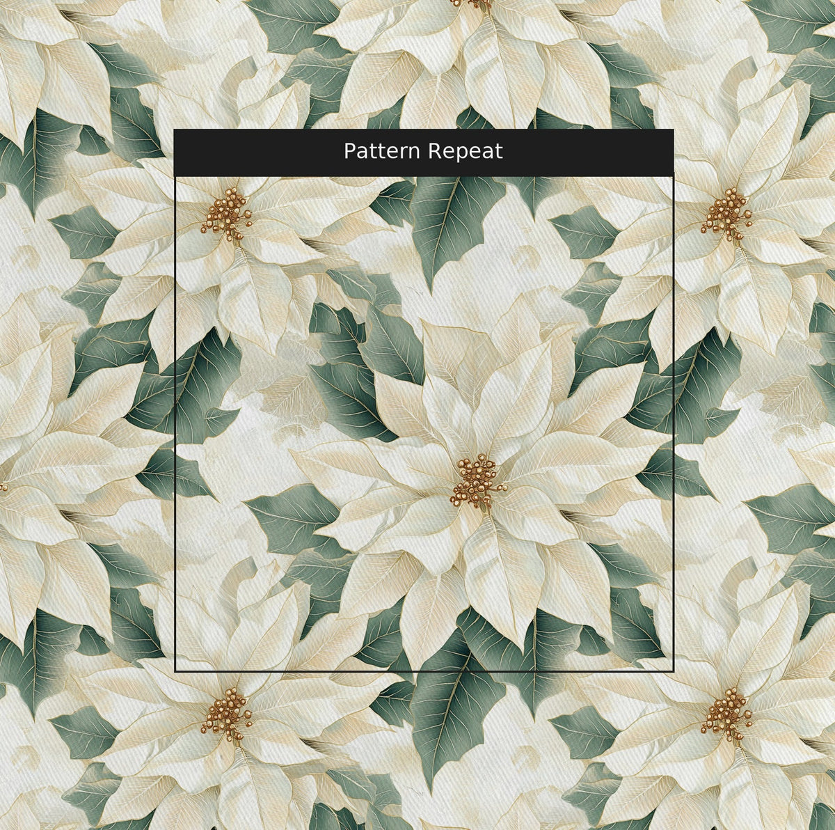 Winter Bloom - Fabric - Painted Paper