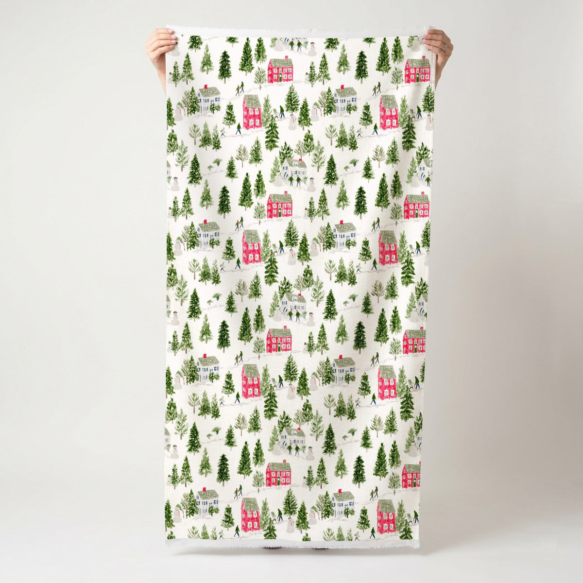 Winter Village - Fabric - Painted Paper