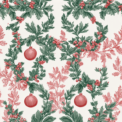 Winters Garland Wallpaper - Painted Paper