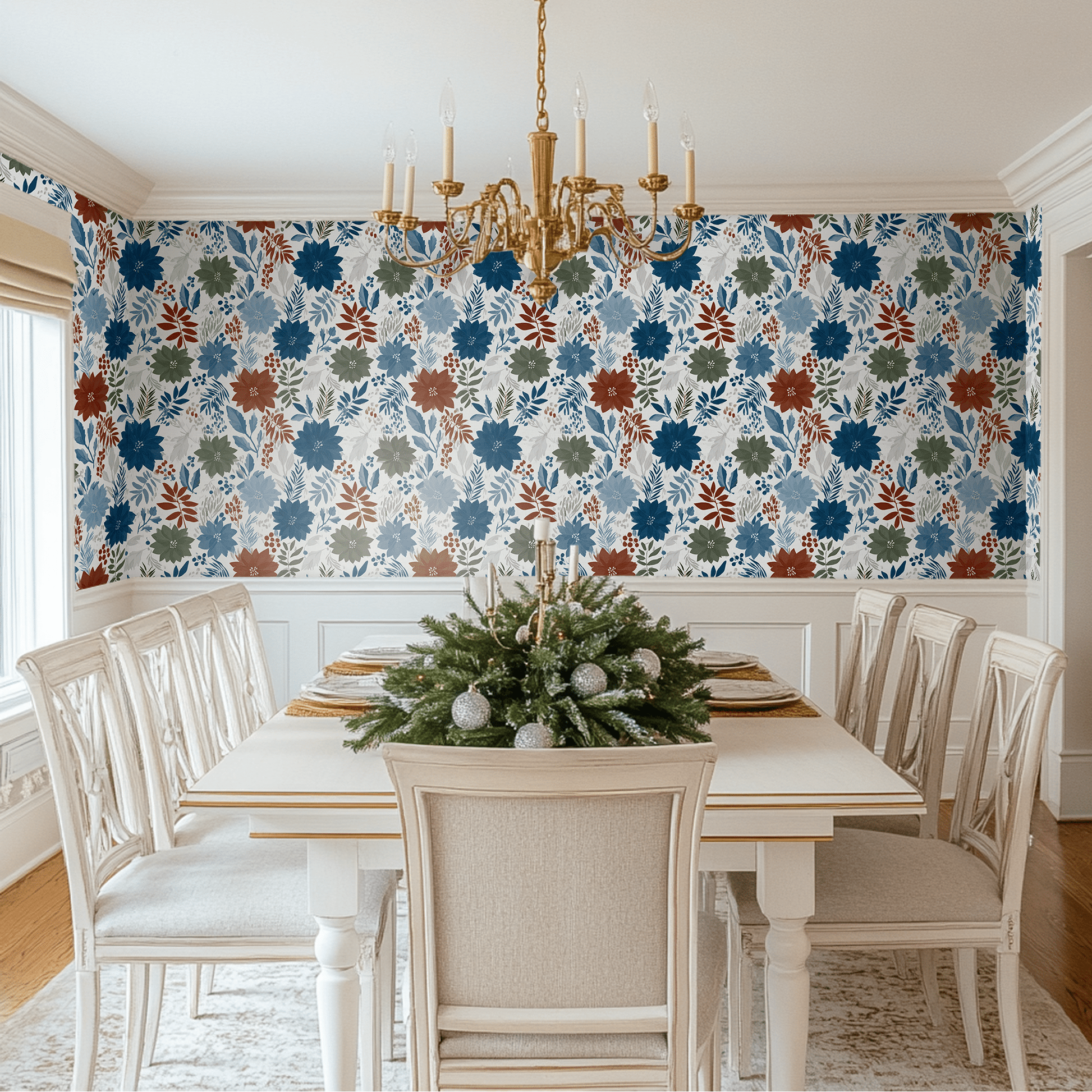 Yuletide Blooms Wallpaper - Painted Paper