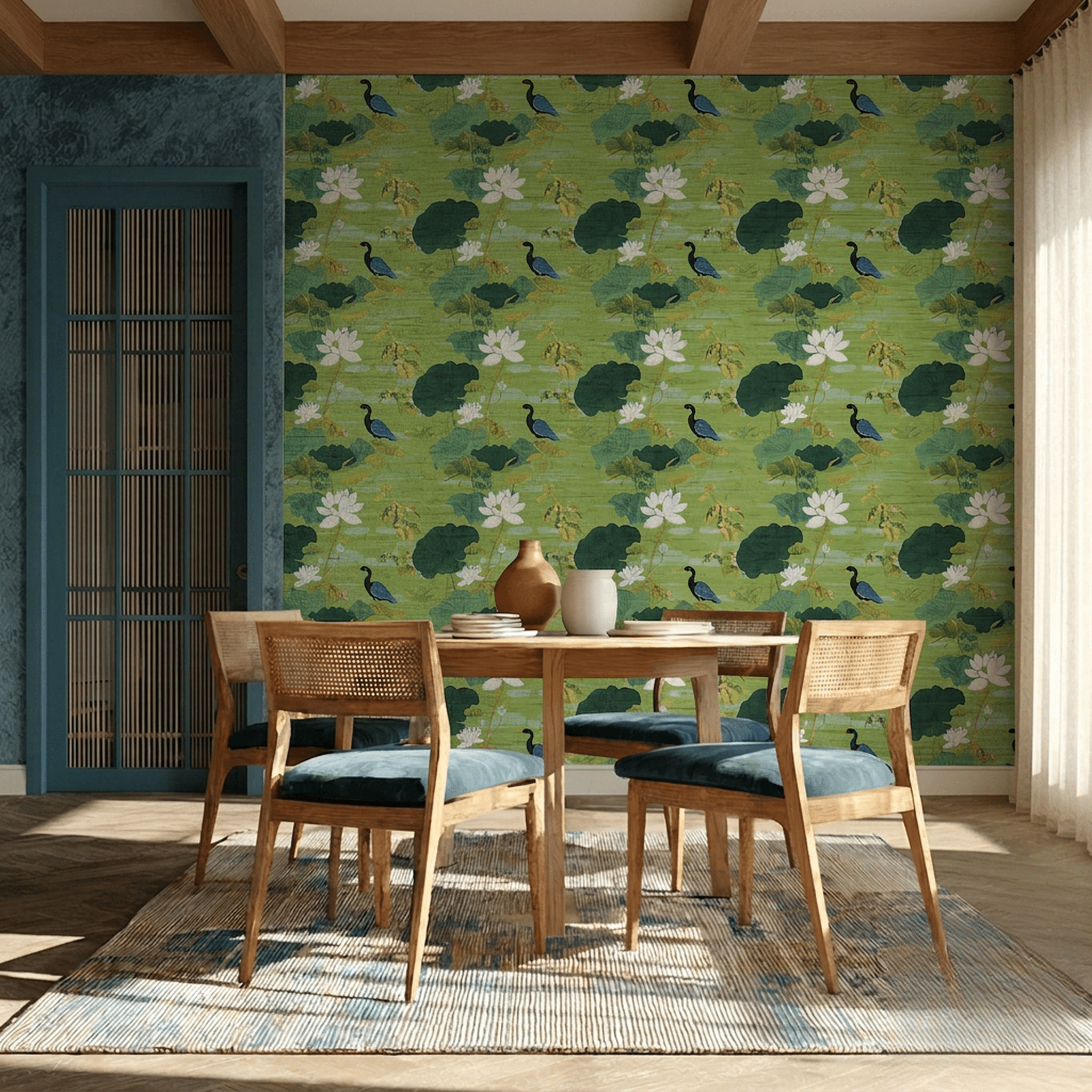 Zhen Faux Grasscloth Wallpaper - Painted Paper