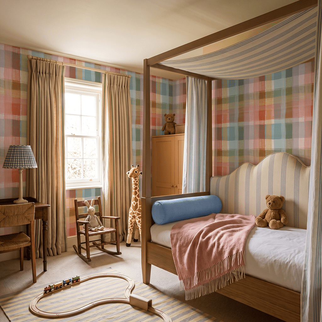 Zuzu Multi Plaid Wallpaper - Painted Paper