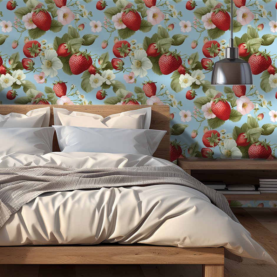 Berry Meadow Wallpaper - Painted Paper