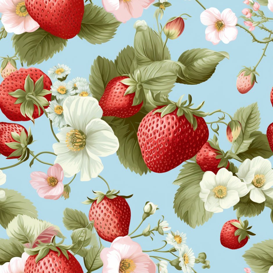 Berry Meadow Wallpaper - Painted Paper