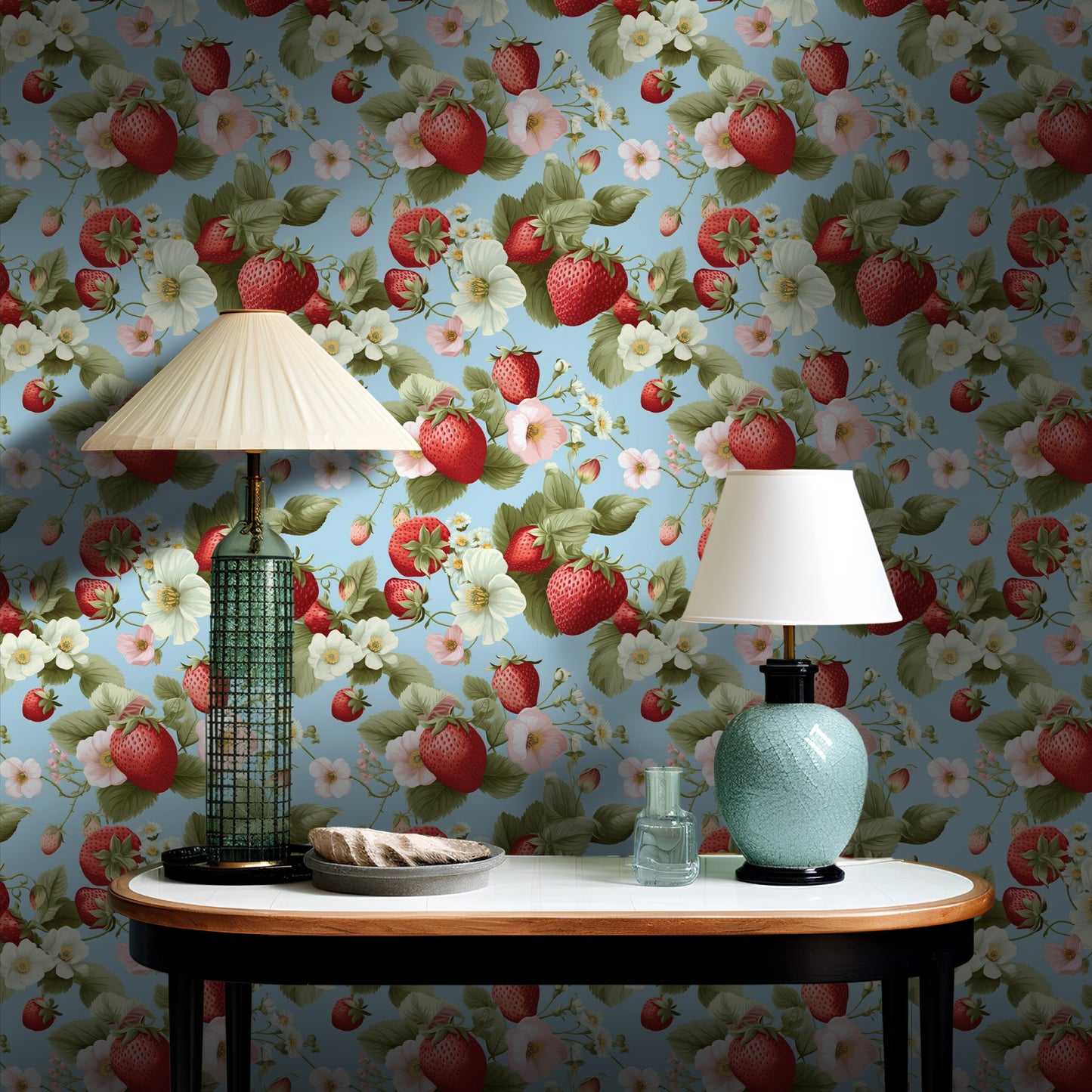 Berry Meadow Wallpaper - Painted Paper