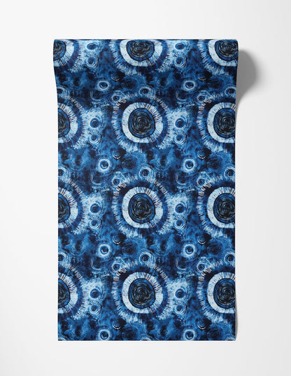 Blue Solar Swirl Wallpaper - Painted Paper