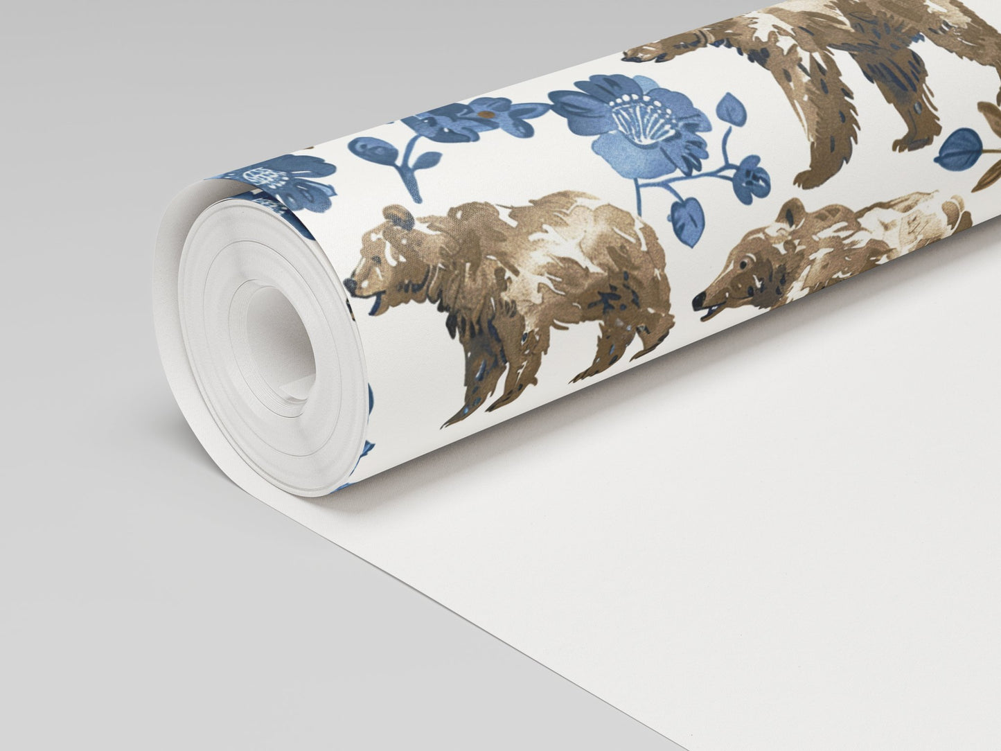 Boreal Blooms & Bears Wallpaper - Painted Paper