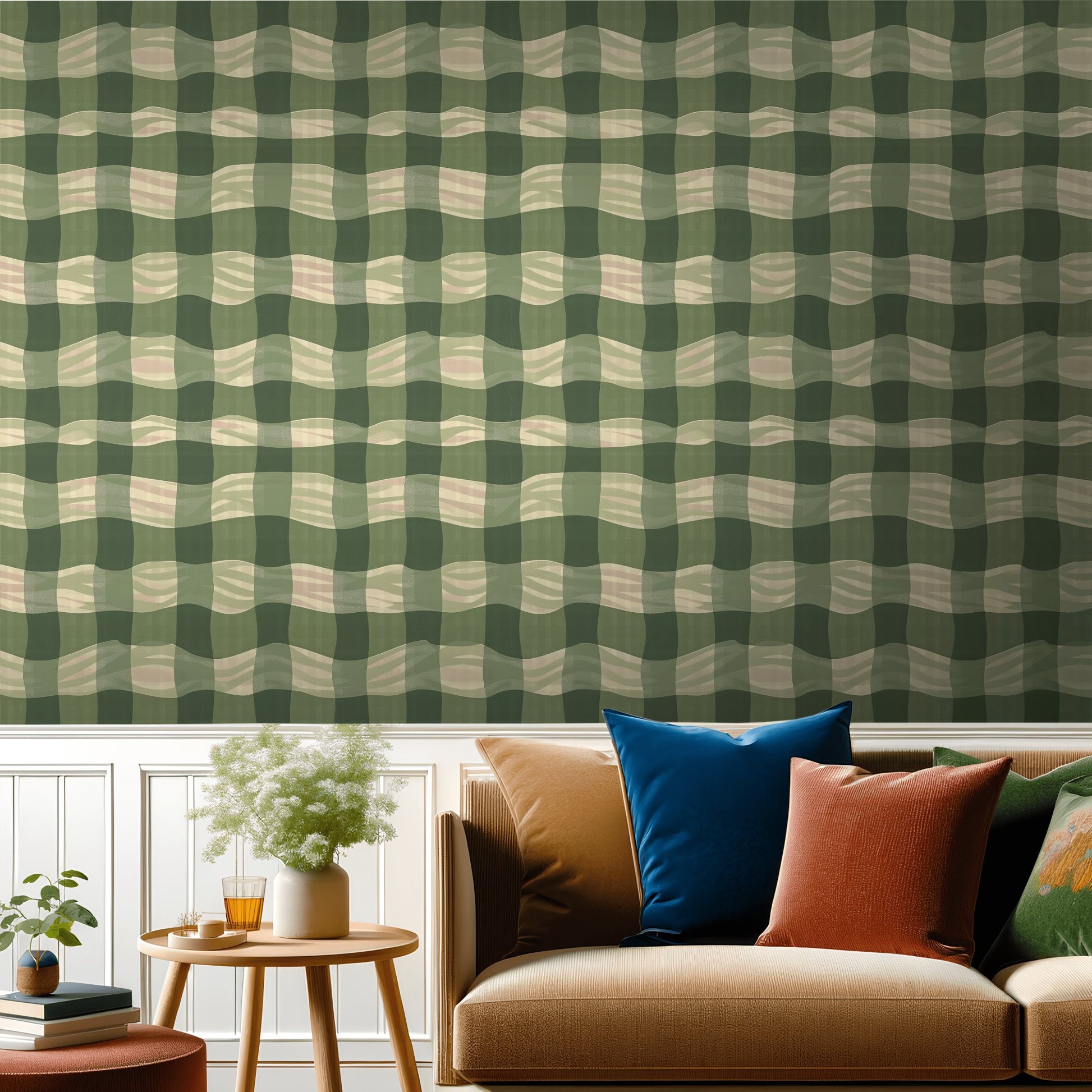 Bridger Funky Gingham Wallpaper - Painted Paper