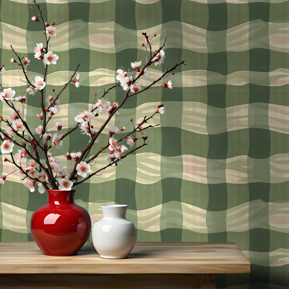 Bridger Funky Gingham Wallpaper - Painted Paper
