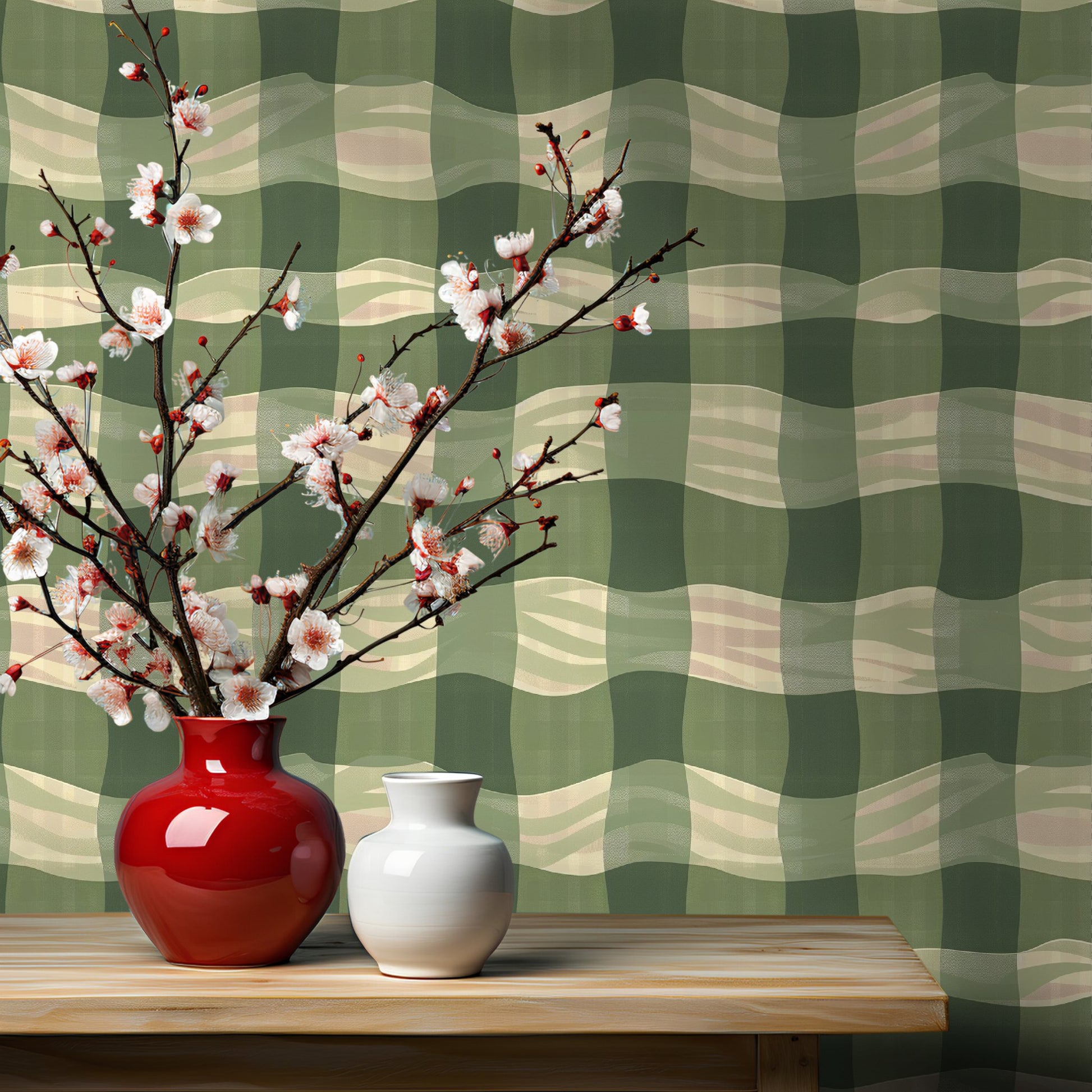 Bridger Funky Gingham Wallpaper - Painted Paper