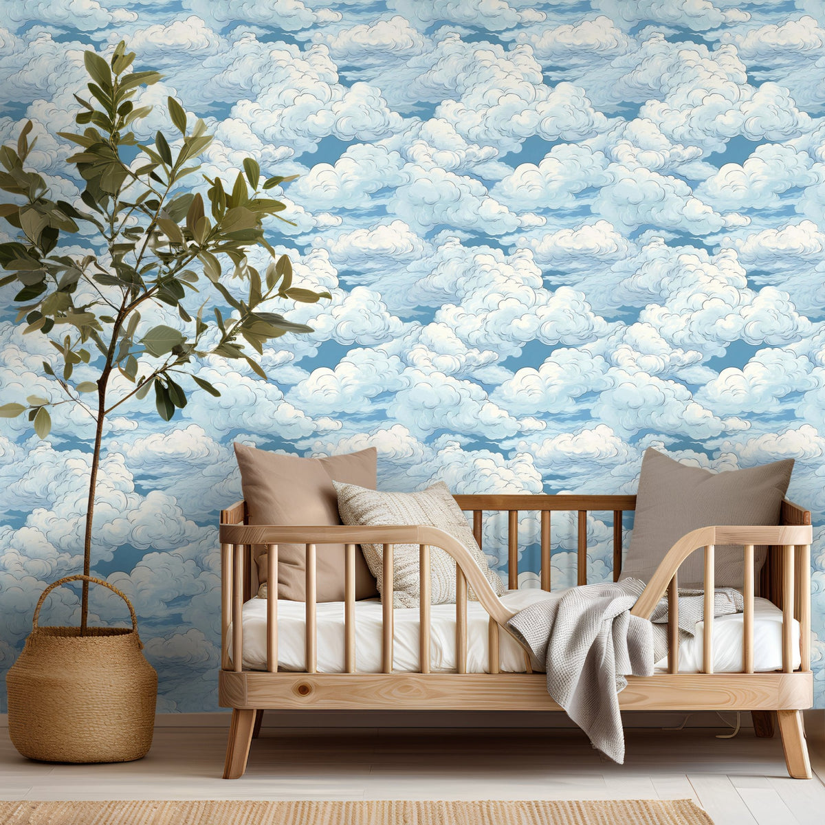 Cloudy Sketch Wallpaper - Painted Paper