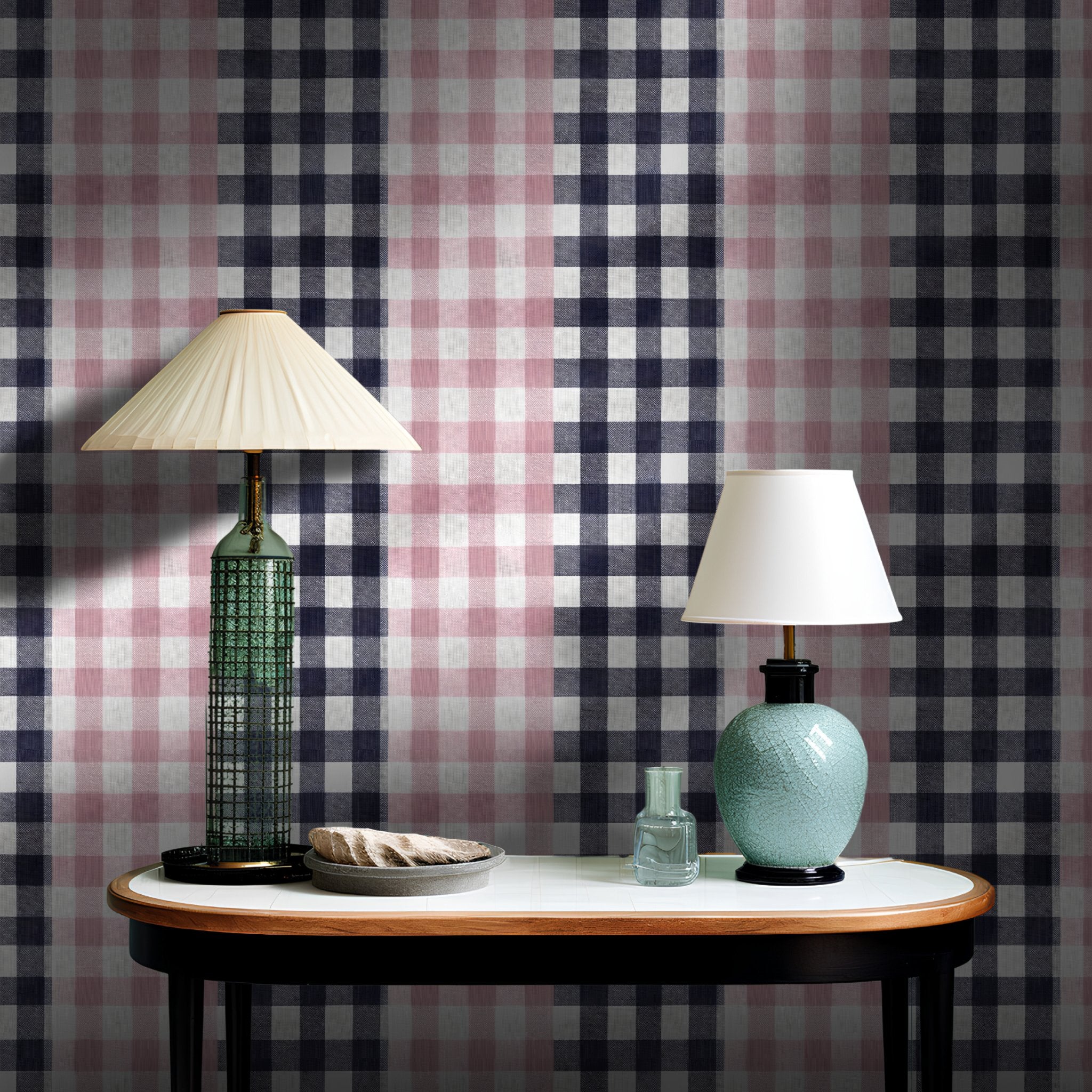 Evelyn Gingham Wallpaper - Painted Paper