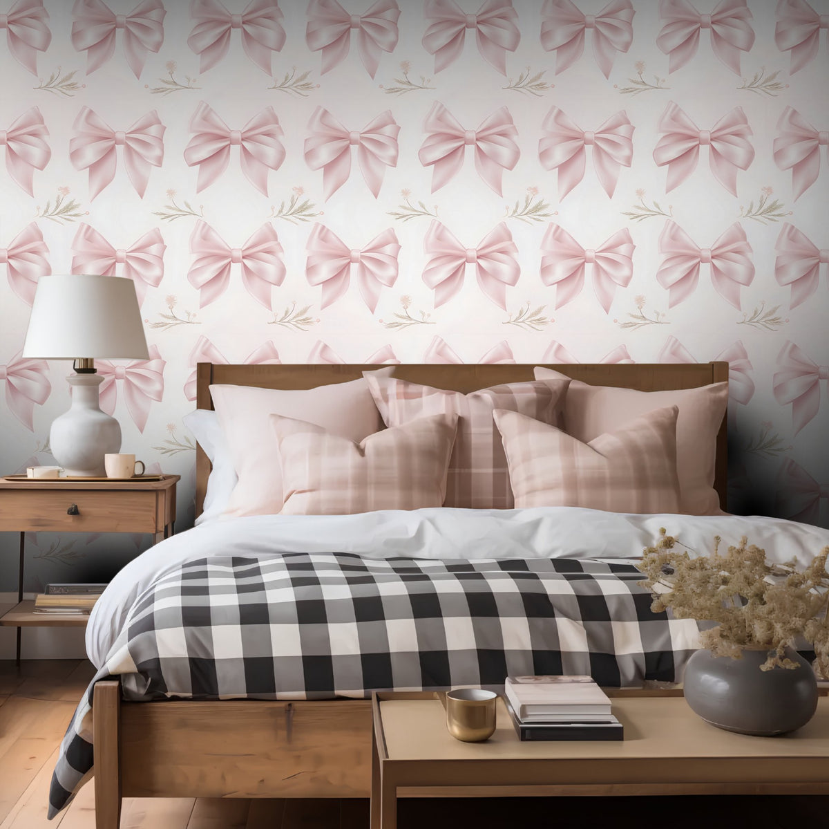 Gracie Dainty Bow Wallpaper - Painted Paper