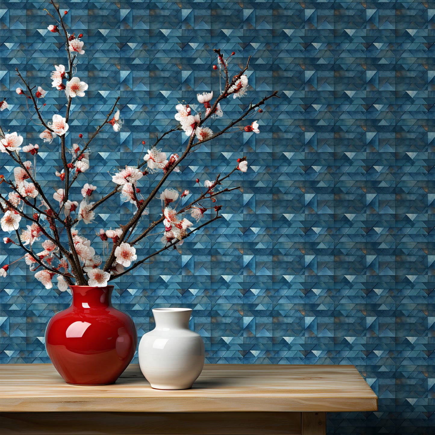 Hollis Blue Wallpaper - Painted Paper