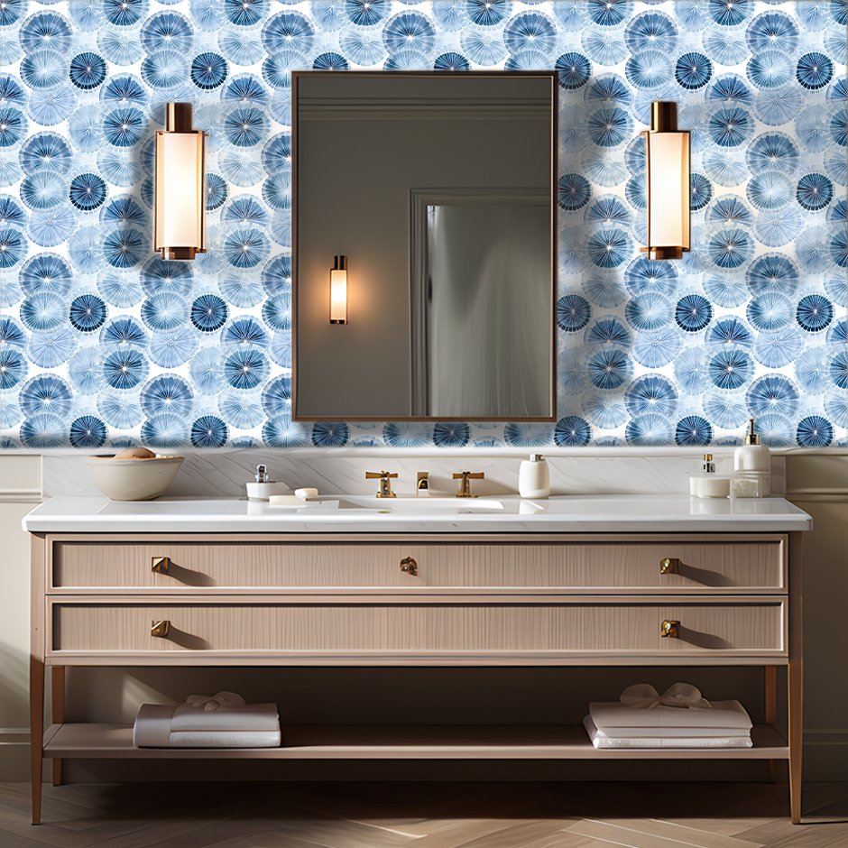 Indigo Eclipse Wallpaper - Painted Paper