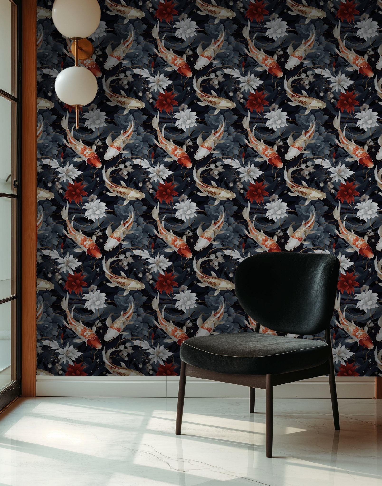 Koi Serenity Wallpaper - Painted Paper