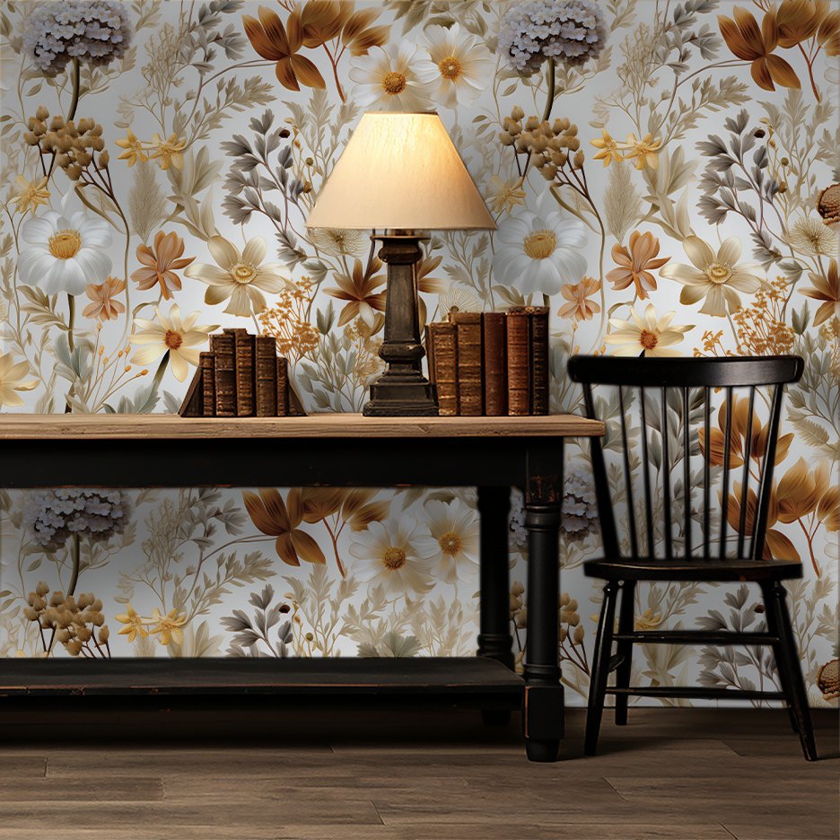 Luna Floral Wallpaper - Painted Paper