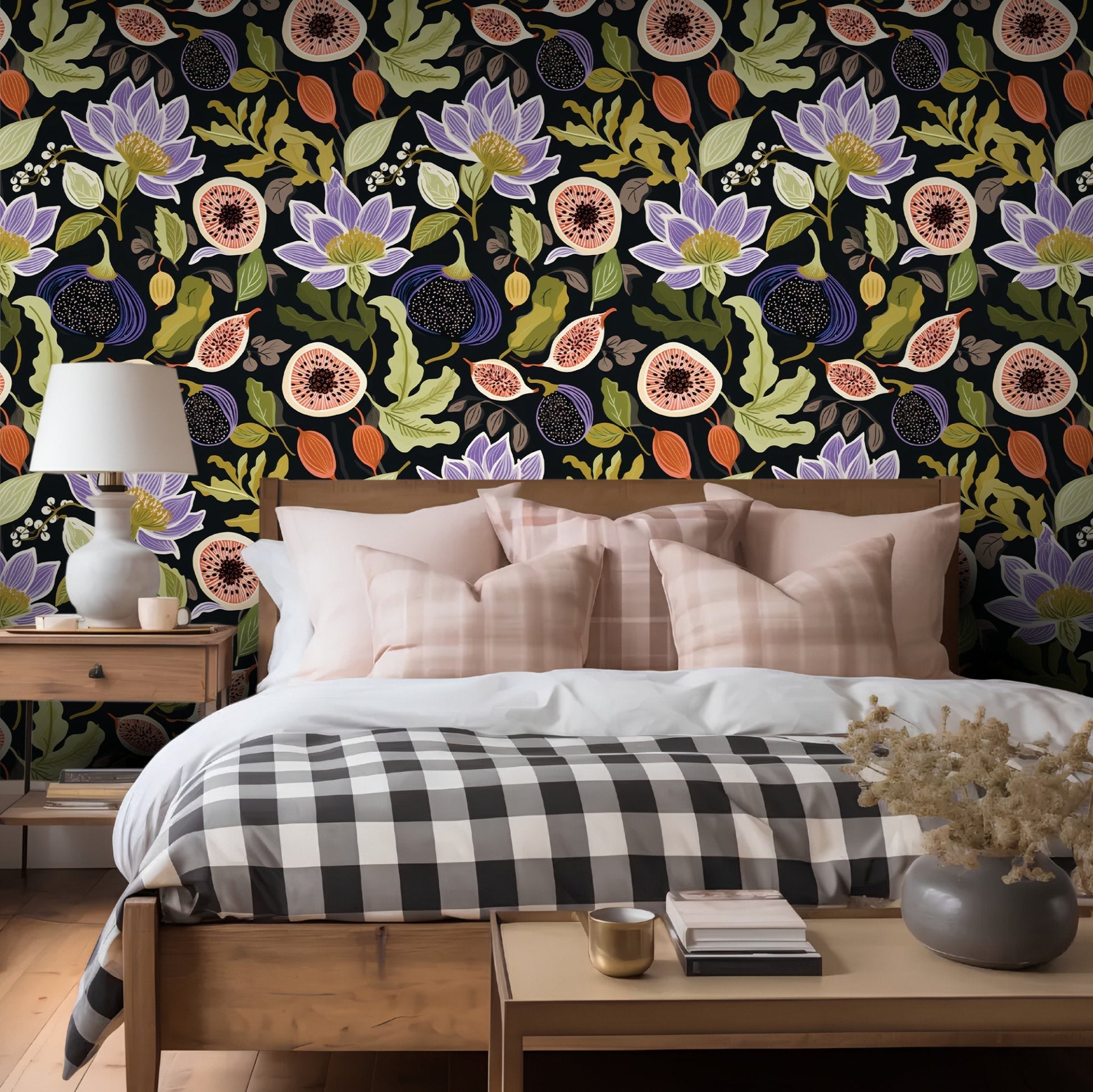 Sloane Fig Floral Wallpaper - Painted Paper